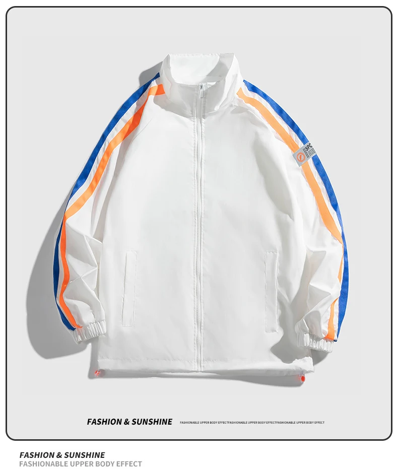 

Красочная куртка в радужную полоску, модная повседневная спортивная рабочая одежда, куртка для пар, воротник-стойка, многоцветный выбор, baseba