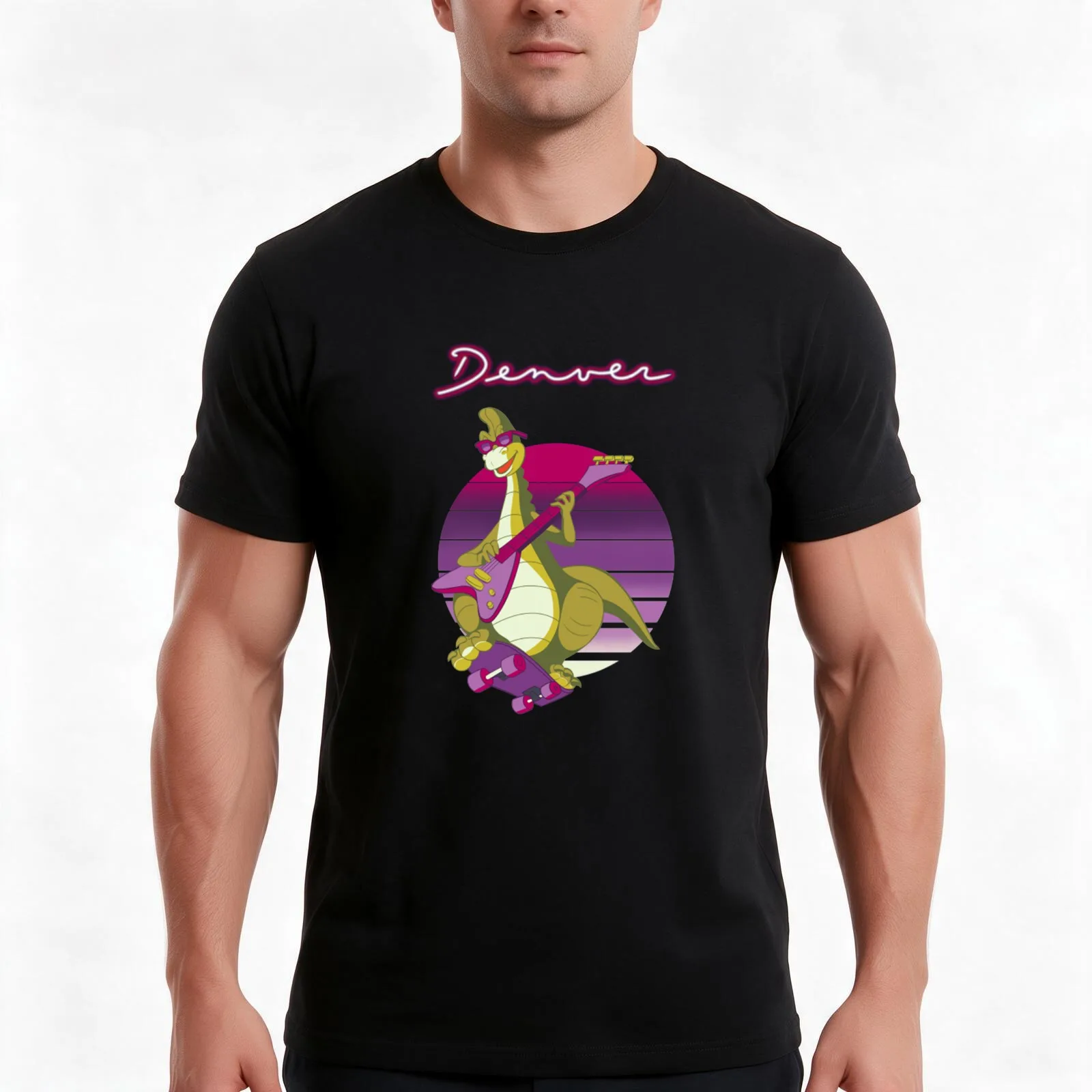 Denver rock Denver The Last Dinosaur - T-Shirt, Summer Casual Cotton Tee, Oversized Streetwear Tops, Vintage Graphic Print
