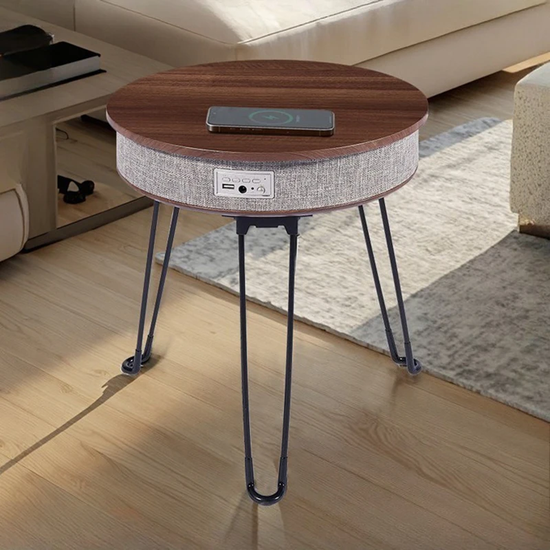 Foldable Coffee Table Bluetooth Wireless Charging Side Table Smart Multifunctional Round Tables Nordic Simple Outdoor Tables