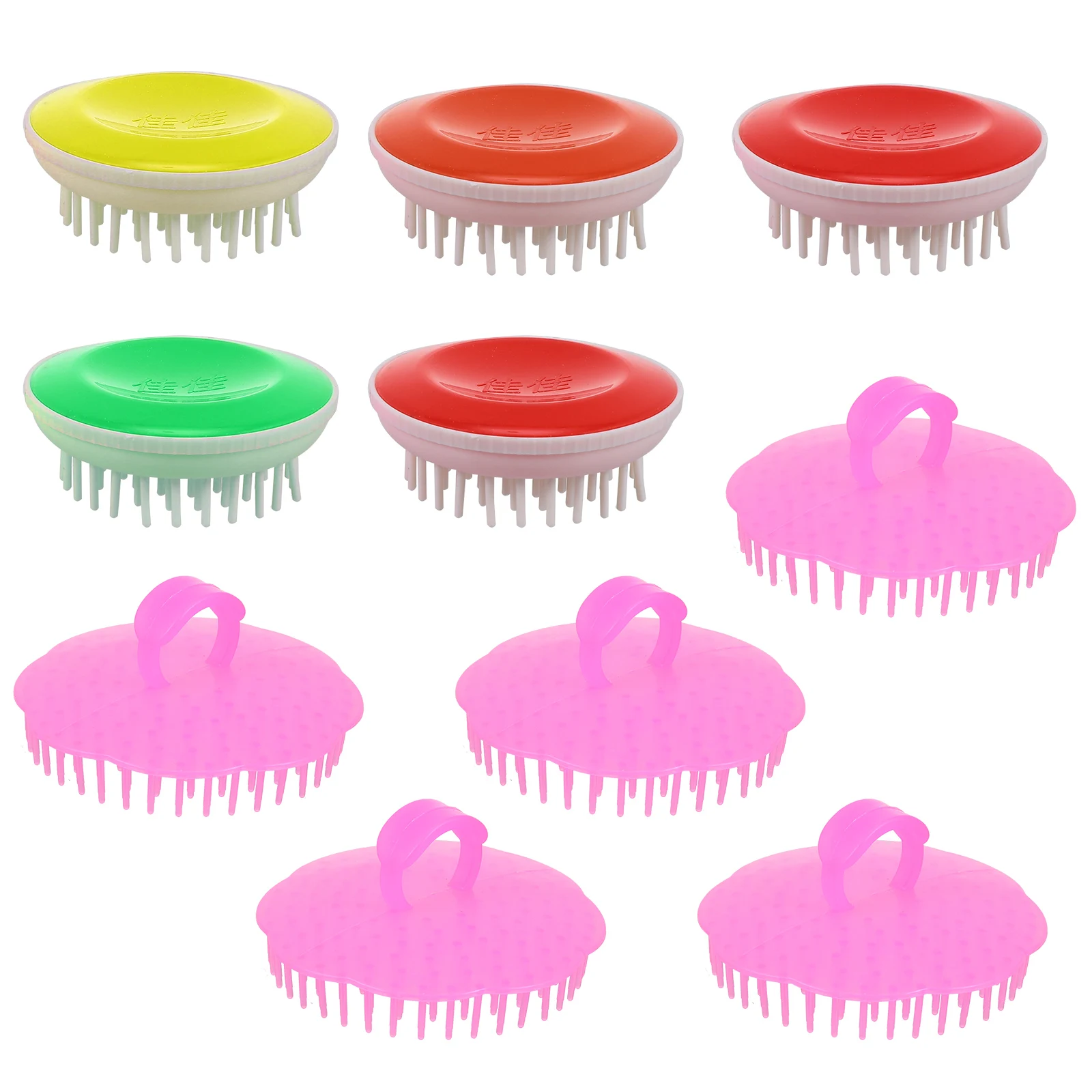 

10 Pcs Shampoo Brushes Round Head Silicone Travel Massage Brush Size Massage Scalp Care Durable Soft Brush Clean