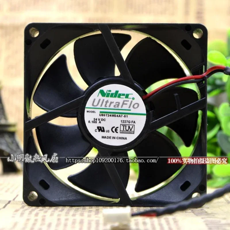 Original Cooler Fan For Nidec U80T24MS4A7-51 24V 0.165A 8CM Frequency Converter Cooling Fan 8025 80×80×25 MM