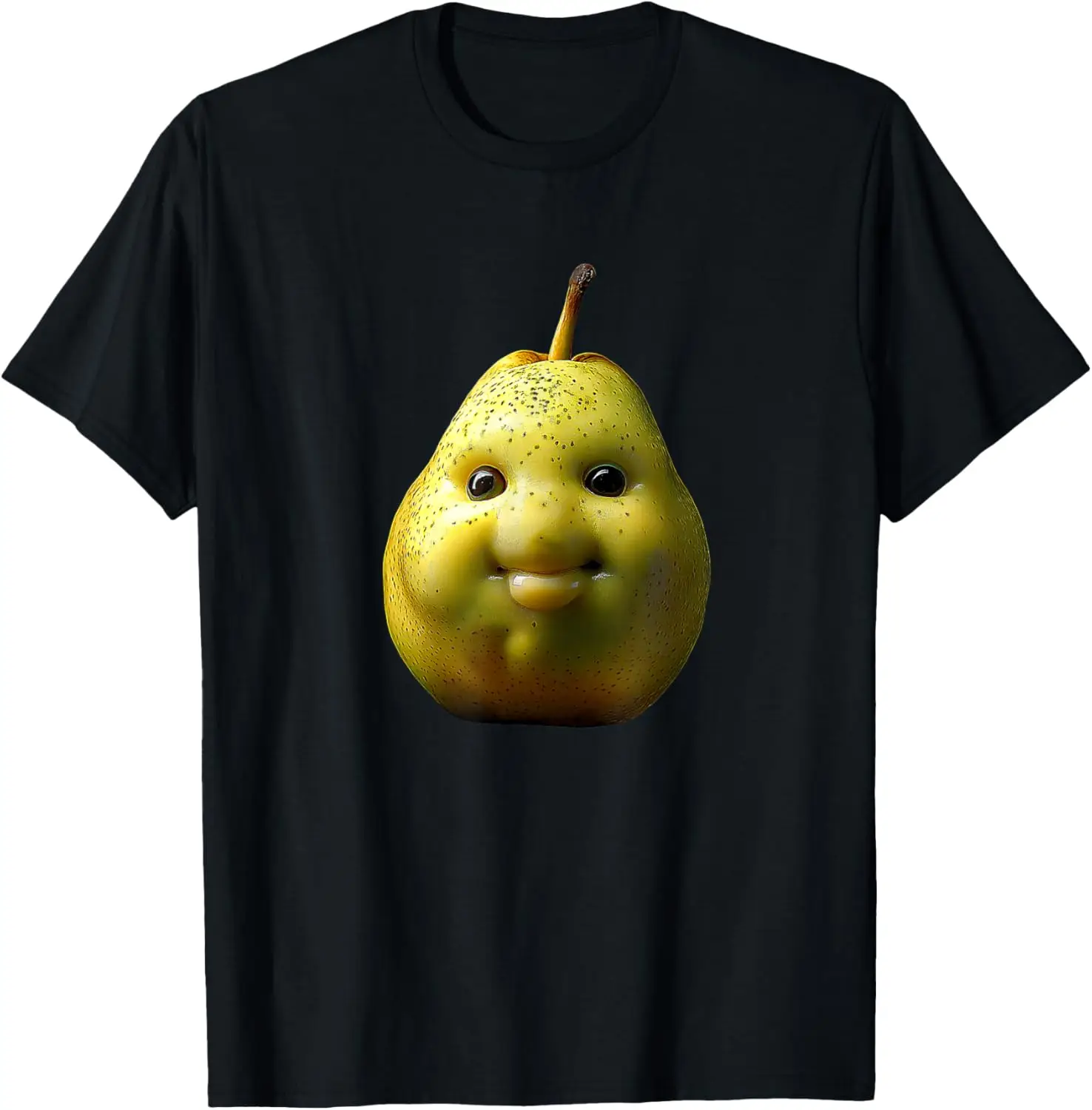 Niche AI Fruit Pear Gen-Z Funny Meme Tee – Soft, & 100% Cotton Trendy Y2K Short-Sleeve Tee-Soft, Quick-Drying, Moisture-Wicking;