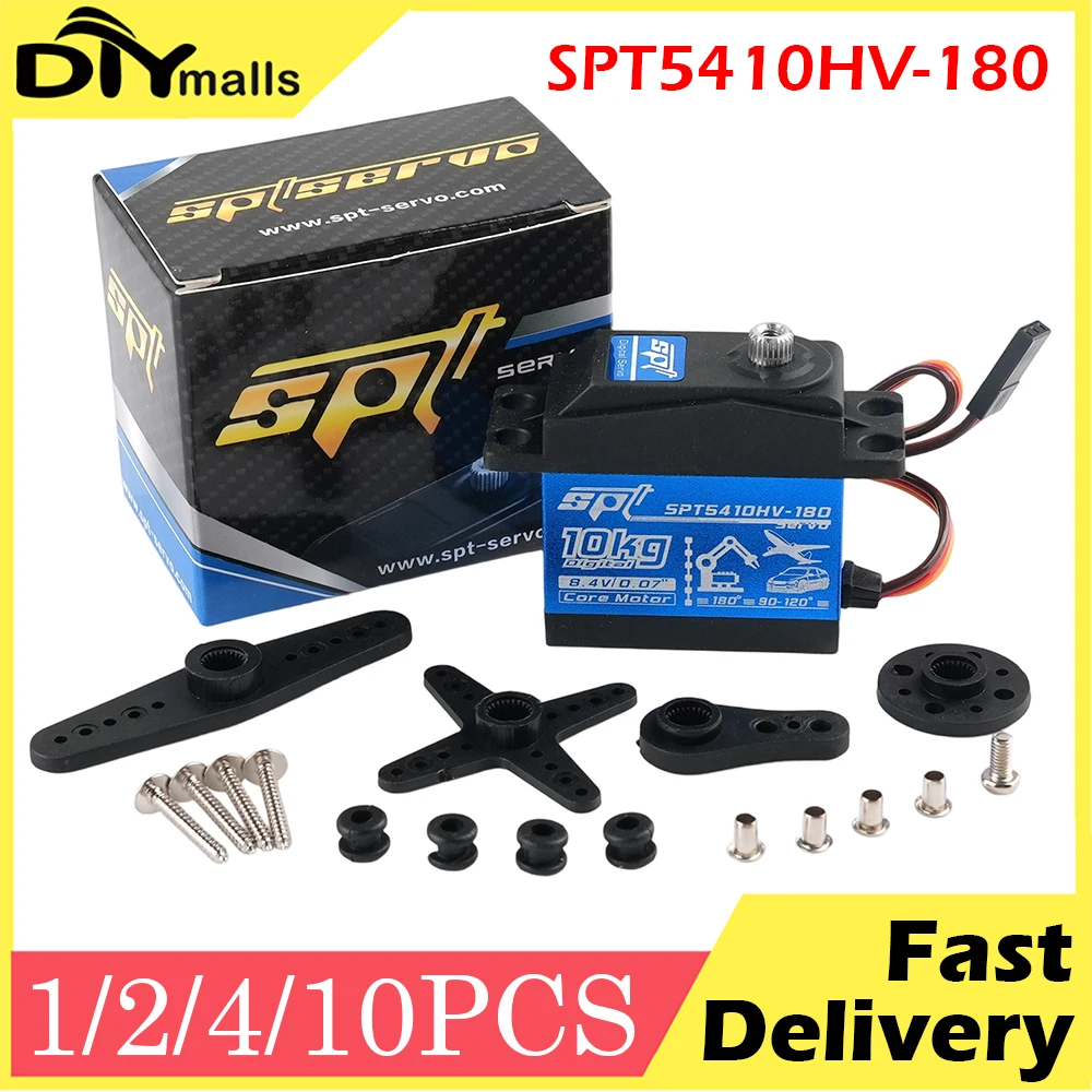 

SPT SPT5410HV-180 10kg Servo waterproof 180 Degree Metal Gear High Torque Drift Vehicle Aircraft Robot for RC Car BAJA RC Truck