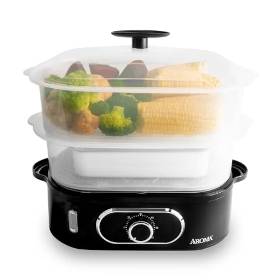 Double Food Steamer Basket and Electric Rice Steamer