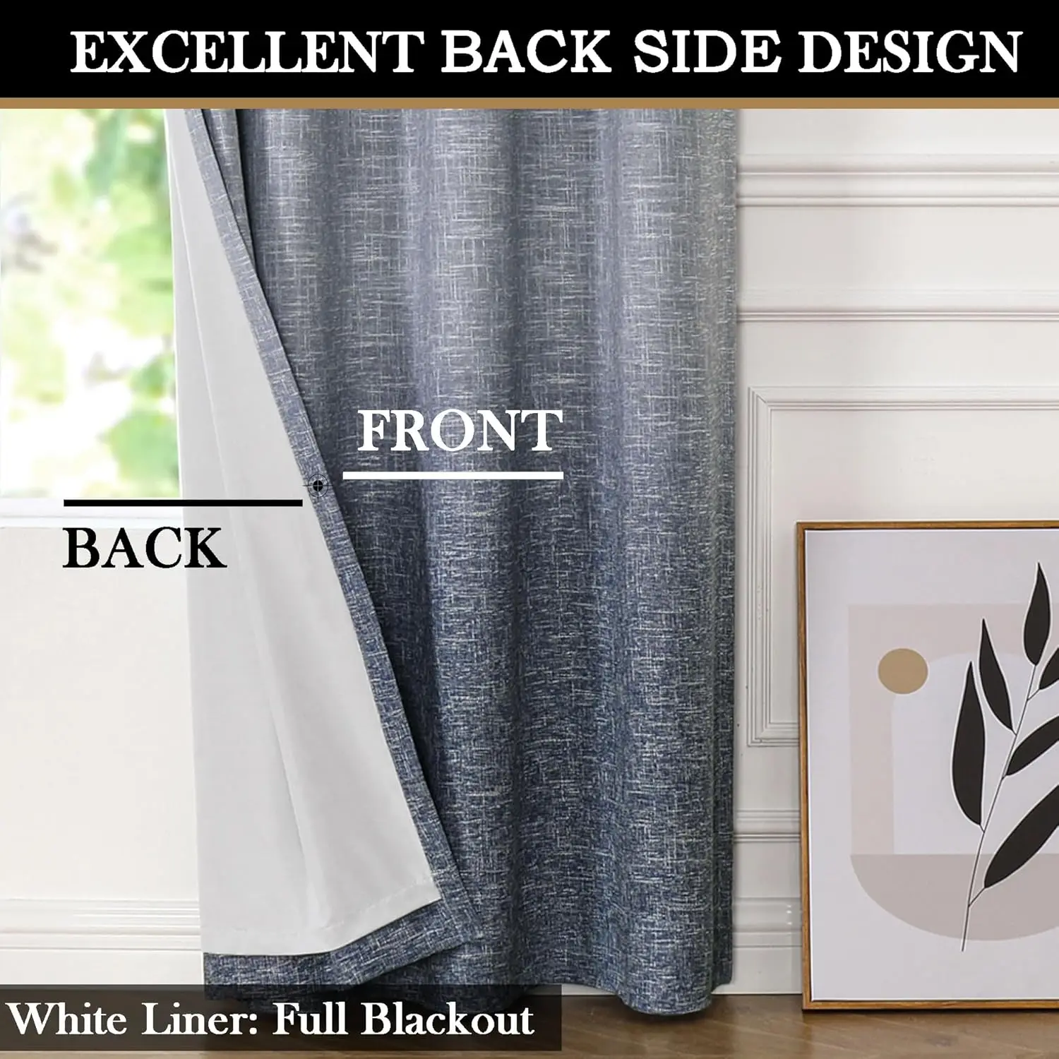 

Ombre Full Blackout Curtain Panels 95 Inches Long Farmhouse Bedroom Drapes Energy Efficient Thermal Insulated Window Treatment
