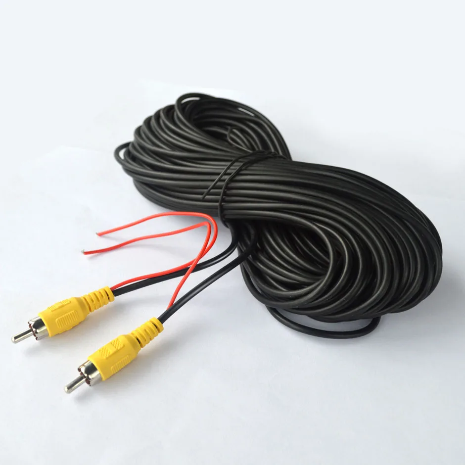 QXNY RCA 6M/10M/15M/20M Video Cable for Rear View Camera Universal Wire Connecting Reverse Camera Multimedia Monitor Universal
