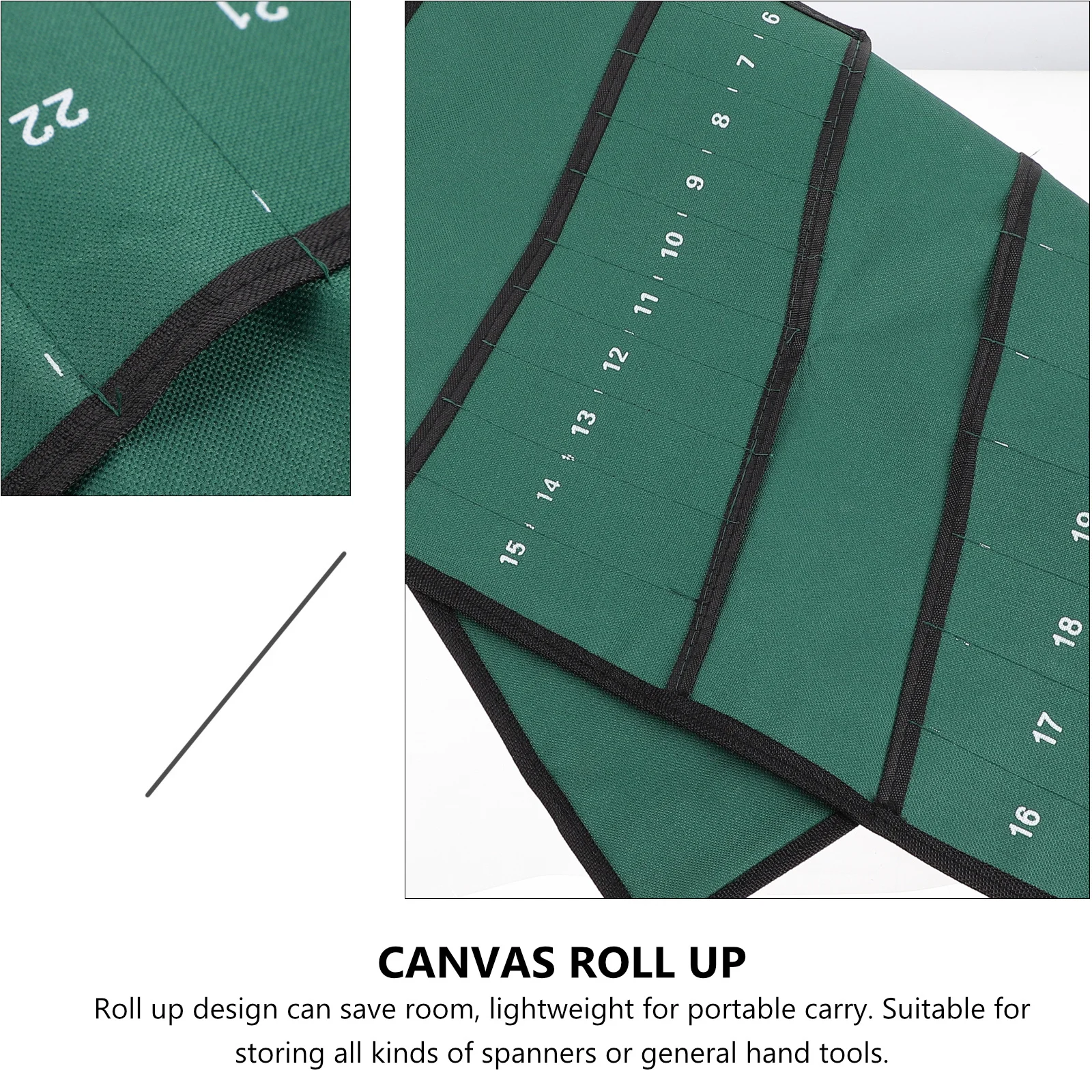 Wrench Storage Bag Canvas Roll Up Tool Organizer Pouch for General Hand Tools Compact Lightweight Spanner Holder Case