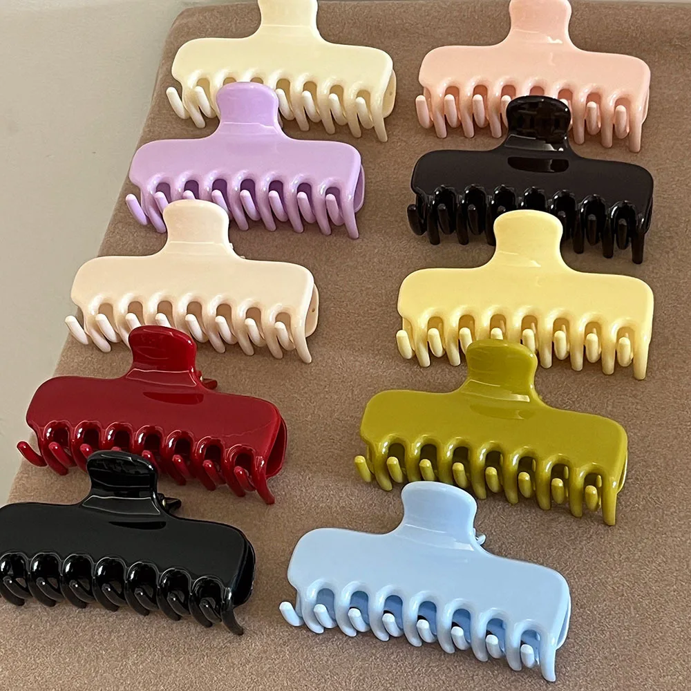 1 Stück Basic-Haarspange aus mehrfarbigem PC-Material, dicke Haarklammer im INS-Blogger-Stil, große Haarklammer für den Hinterkopf, tägliches Haar-Accessoire für Damen – Detail 5
