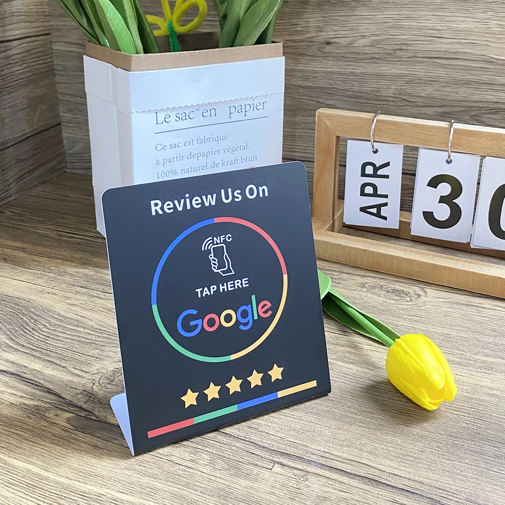 Imagem -02 - Suporte Nfc 13.56mhz Programável Google Reviews Nfc Stand Table nt Ag216 Nfc Google Review Display Google Review Sign