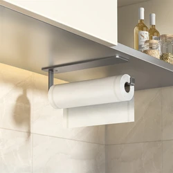 Kitchen Tissue Rack Without Punching Holes Cabinet Rack With Cling Film Bag Storage Cloth Rack Wall Mounted Tissue Rack Cabinet
