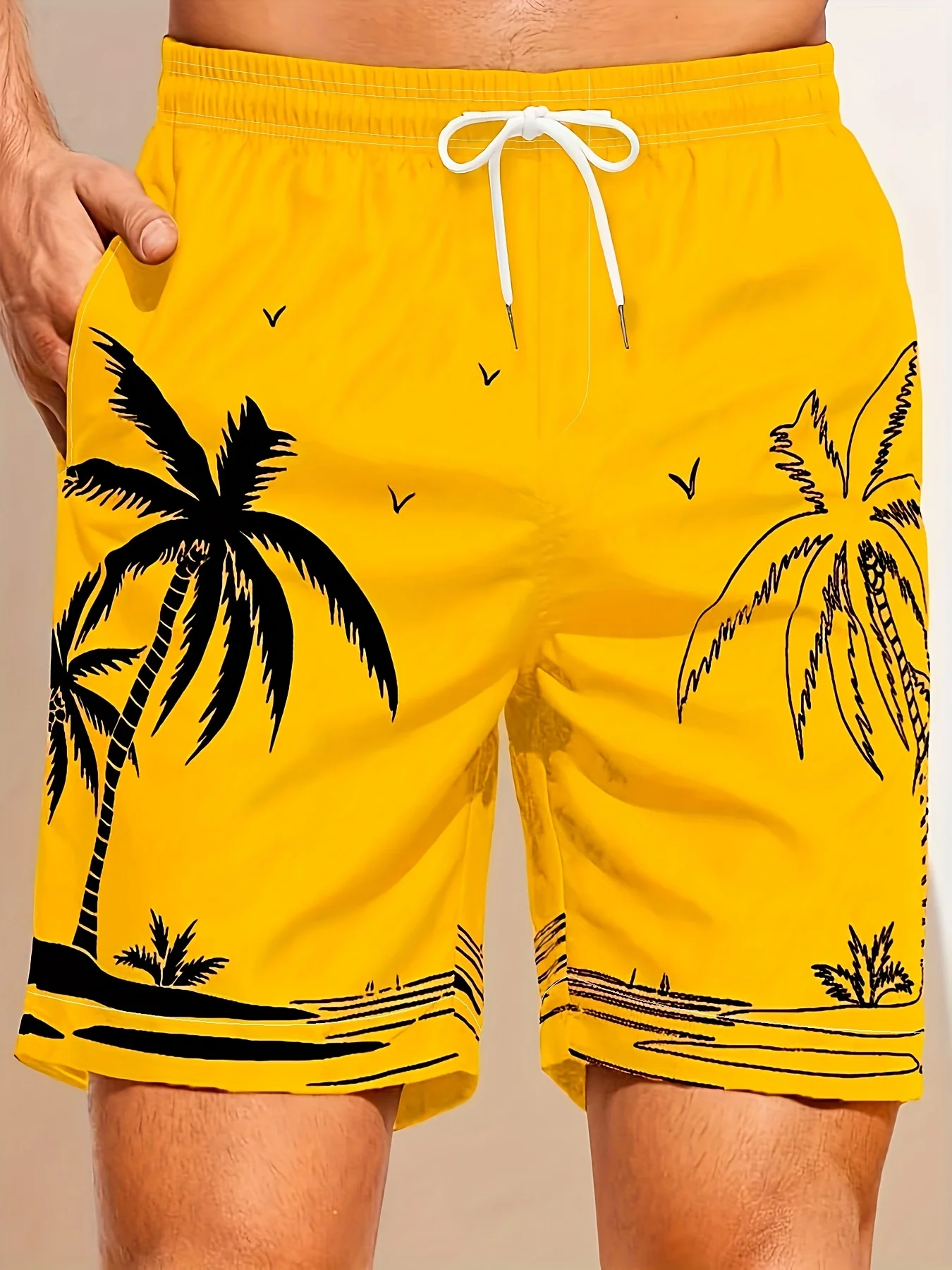 

2026 Coconut Tree Graphic Short Pants Summer Casual Vacation 3D Printed Board Shorts Loose Quick Dry Breathable Swim Trunks