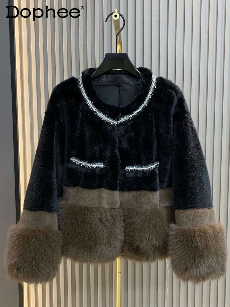 

Commuter Style Plush Jackets for Women 2024 New Short Temperament Imitation Mink Fur Coat Autumn Winter Faux Fur Coats