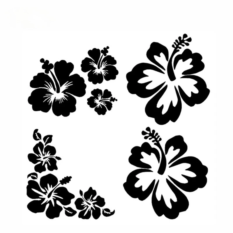 

Fashion automobile sticker Hawaii Hibiscus Flower modeling sticker PVC Automobile motorcycle creative sticker