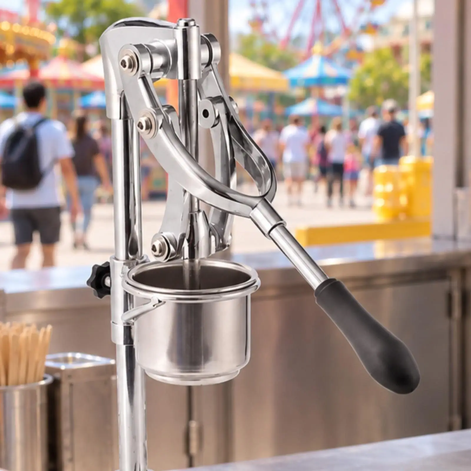 Manual Potato Press with U-Form Base Uniform Stainless Steel Potato Press cuisineGrade French Fry Cutter for Home Cooks, Snack