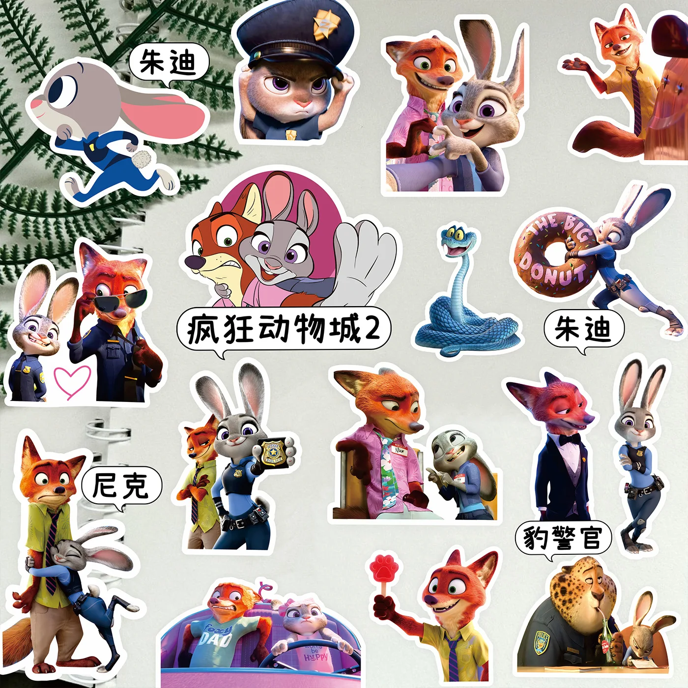 

Zootopia2 Stickers Nick Wilde Judy Cute Cartoon PVC Waterproof Decals Phone Case Laptop Scrapbook Journal Luggage DIY Decor Gift