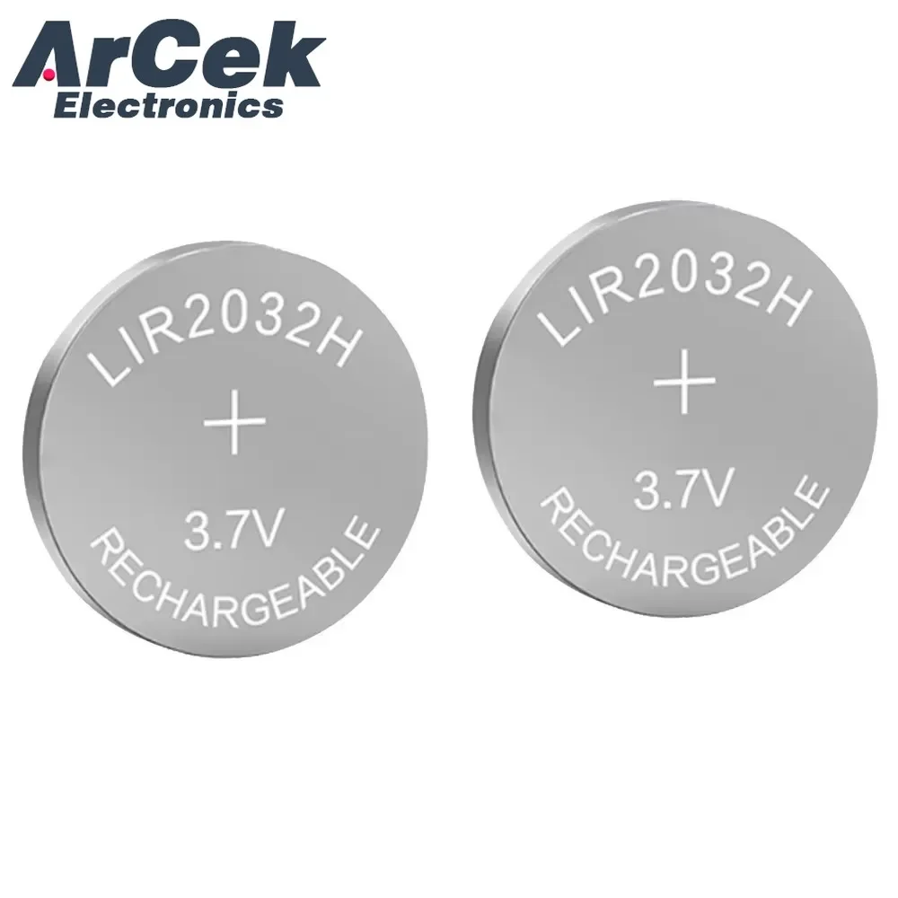 5PCS LIR2032H 3.7V 70mAh High Capacity Rechargeable Button Battery for Car Remote Watch Toy Lithium Batteries Coin Cell CR2032