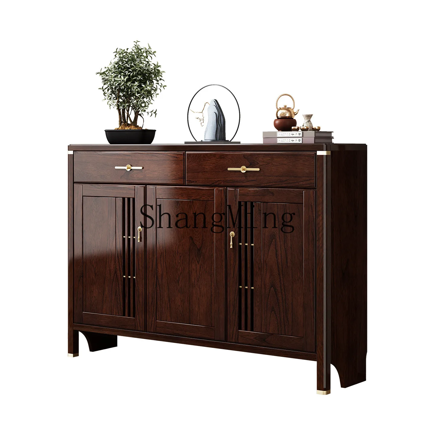 

CL solid wood shoe cabinet home door multi-layer large-capacity living room entrance balcony storage cabinet