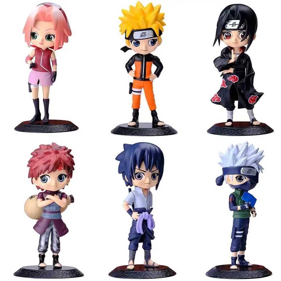 Figura de Anime Naruto Kawaii Uzumaki Hatake Kakashi Gaara Uchiha Sasuke Qposket Figural PVC modelo juguetes coleccionar regalo