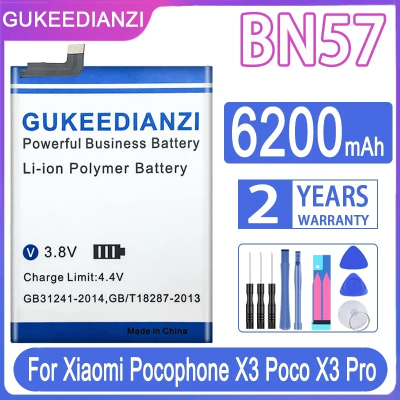 GUKEEDIANZI Battery BN57 BN61 for Xiaomi Pocophone X3 Poco X3 X 3/X3 Pro X3Pro High Capacity Battery Batterij