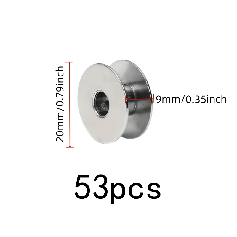 53 pcs Aluminum Sewing Bobbins, Aluminum Anti-Oxidation for Computerized Flatbed, Multipurpose, Versatile