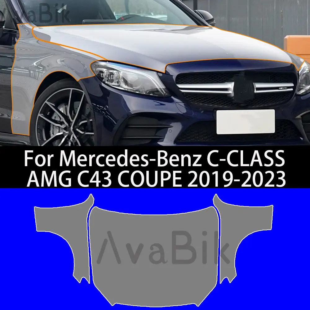 PPF Paint Protection for BENZ C-CLASS AMG C43 COUPE 2019-2021 2022 2023 Anti-Scratch Sticker Pre Cut PPF Tpu Transparent Film