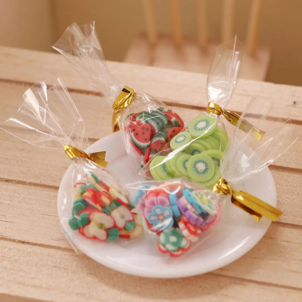 

6pcs Mini Food Candy Snack Set Smooth Surface Realistic Reproduction Photo Prop Decorative Miniature Snacks Ornaments Packaged