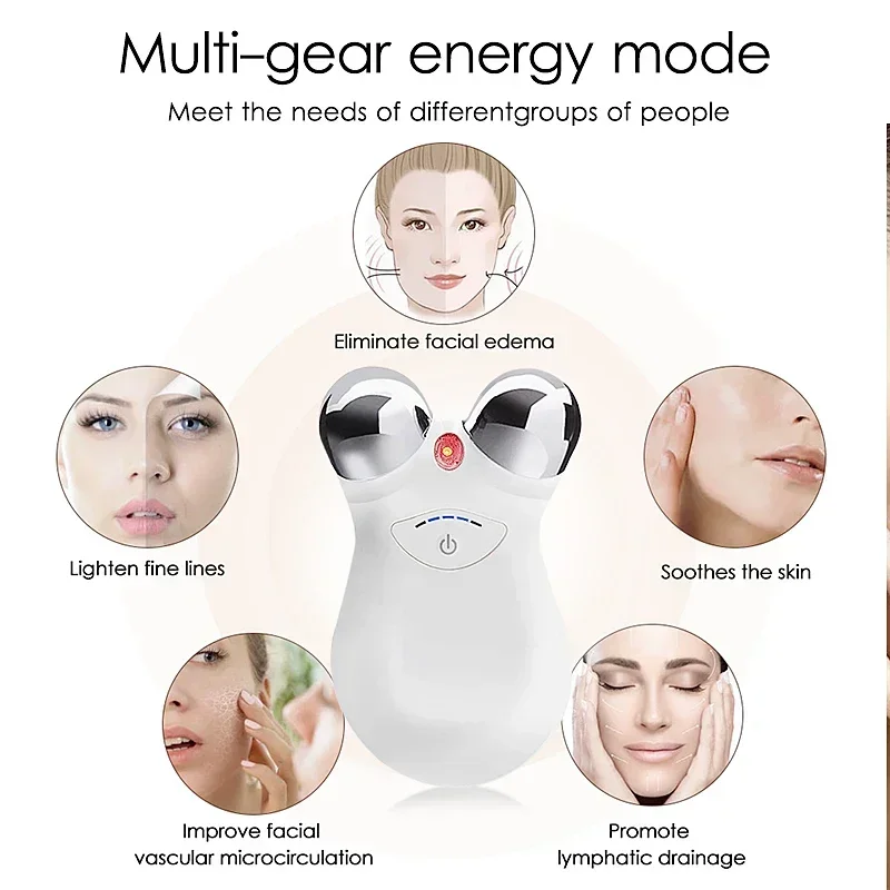 Rechargeable Electric 3D 5 Gears Face Massager EMS MicroCurrent Firming Micro Current Deedema Rejuvenation Wrinkle Skin Beauty