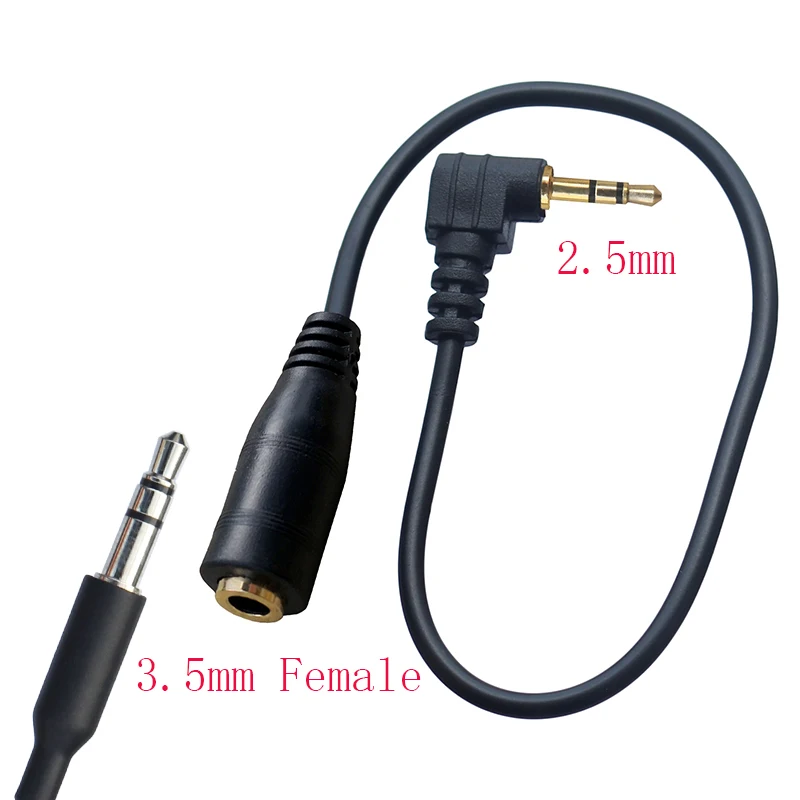 Cable adaptador de Audio en ángulo recto, 15cm, 3 polos, estéreo, 2,5mm, macho a 3,5mm, conector hembra, 90