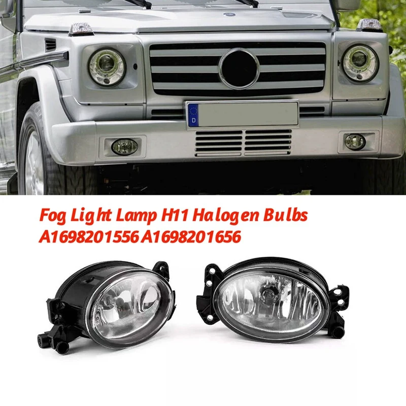 Fog Light Lamp With H11 Halogen Bulbs Parts For Mercedes-Benz C E G R CLS ML-Class 2005-2012 A1698201556 A1698201656 1Pair