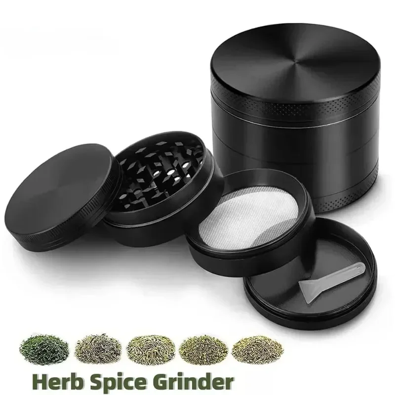 40/50mm Herb Grinder Zinc Alloy Tobacco Pepper Mill 4 Layers Dry Herb Spice Crusher Cigarette Grass Grinder Smoking Accessories