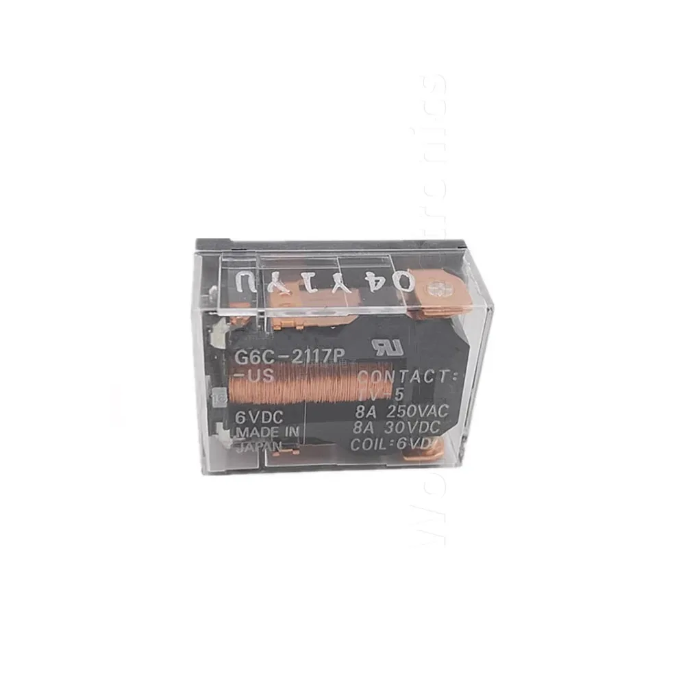 

Free shipping 10PCS/LOT G6C-2117P-US 6VDC 6PIN 8A Relay