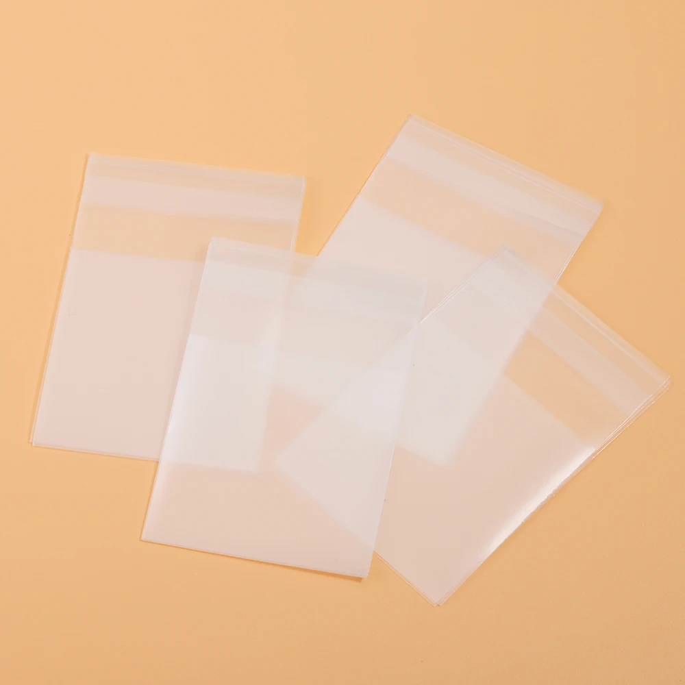 100pcs Transparent Frosted Opp Bag Self Adhesive Pouch for DIY Handmade Candy Cookie Gifts Packaging Bag