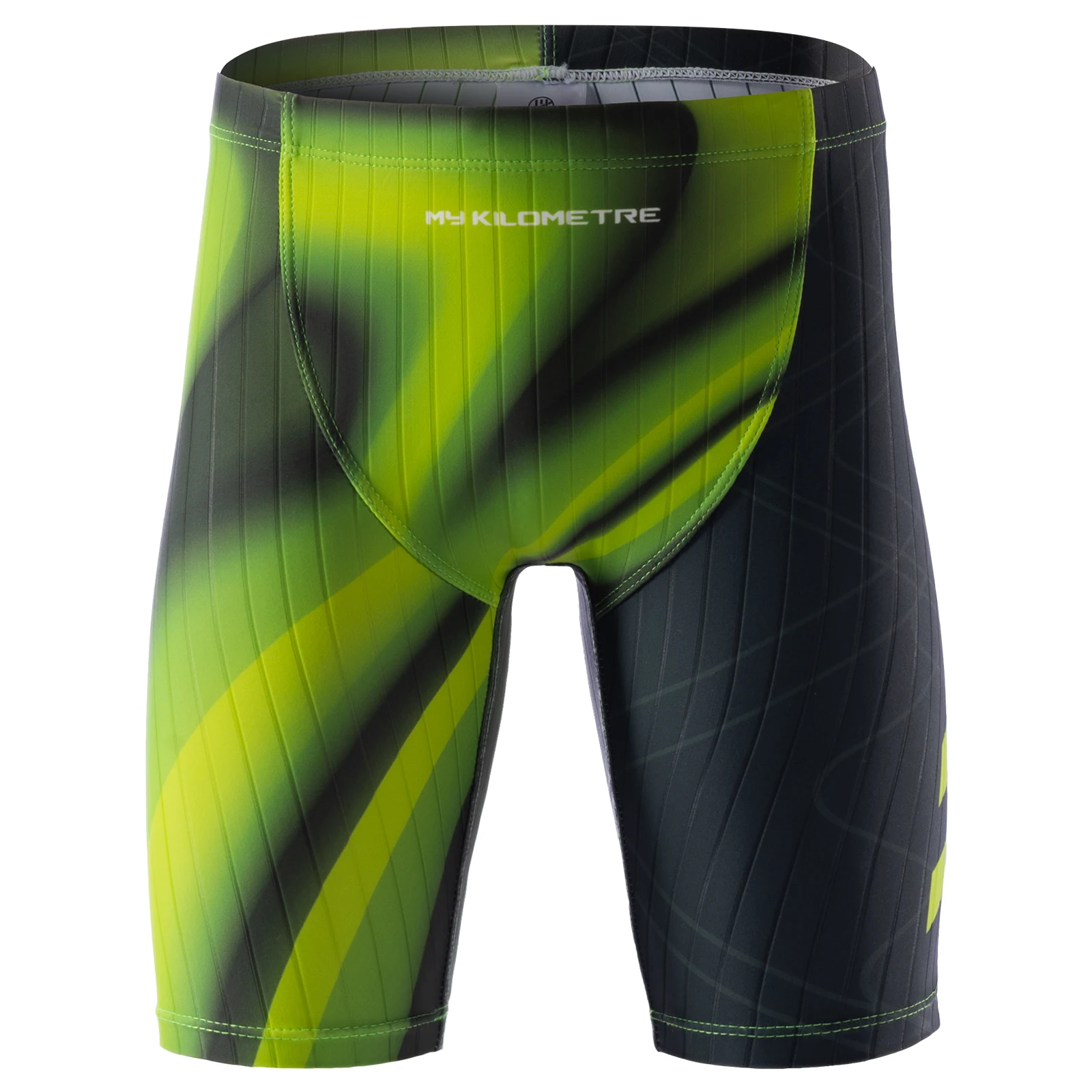 MY KILOMETRE Youth Boys Swim Jammers Kids Swimsuit Children Swimwear Quick Dry Training Athletic Swimming Shorts Print Green