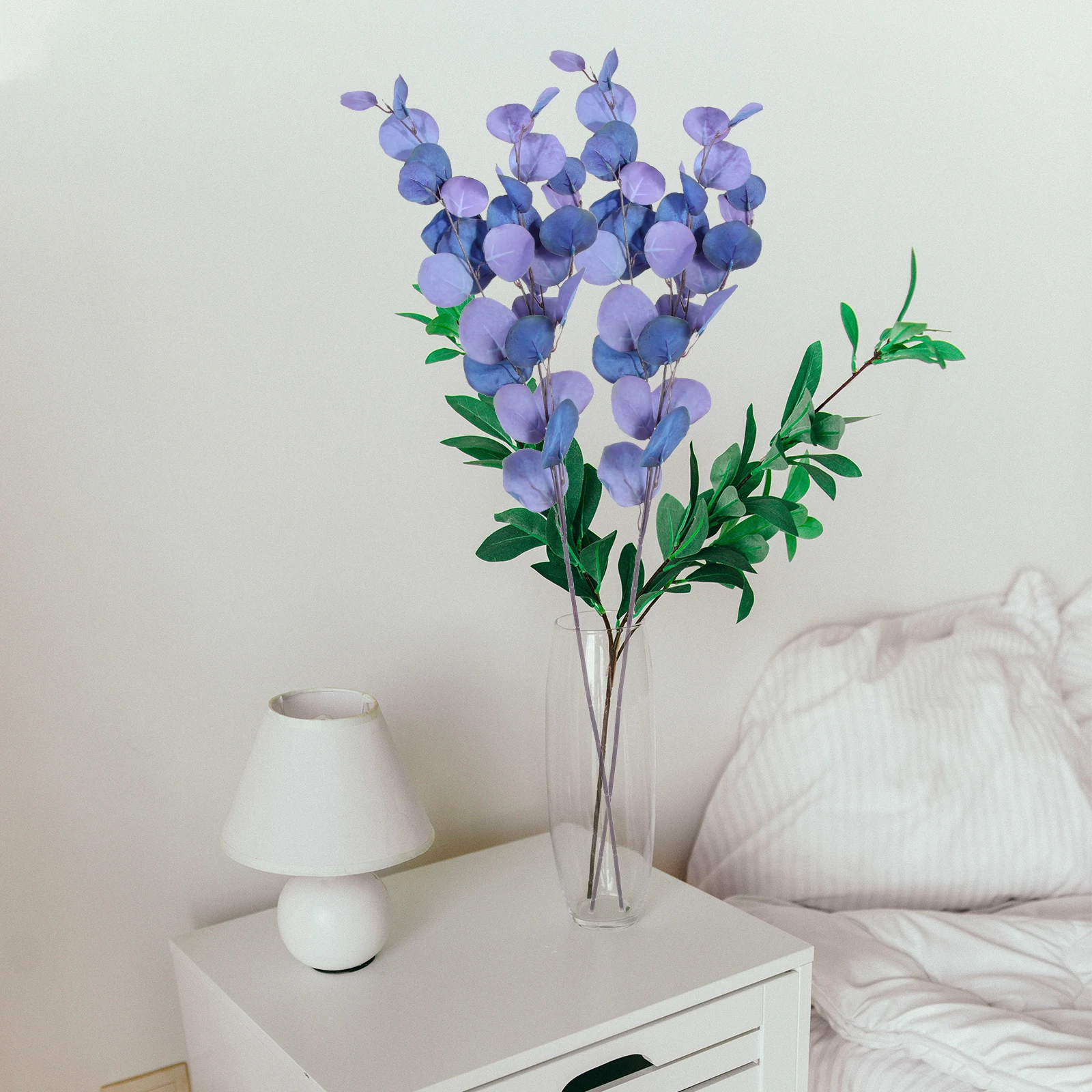 

2Pcs Faux Eucalyptus Leaves Stems Realistic Plant Ornament for Wedding Christmas Banquet Garden Theme Decorative Arrangements