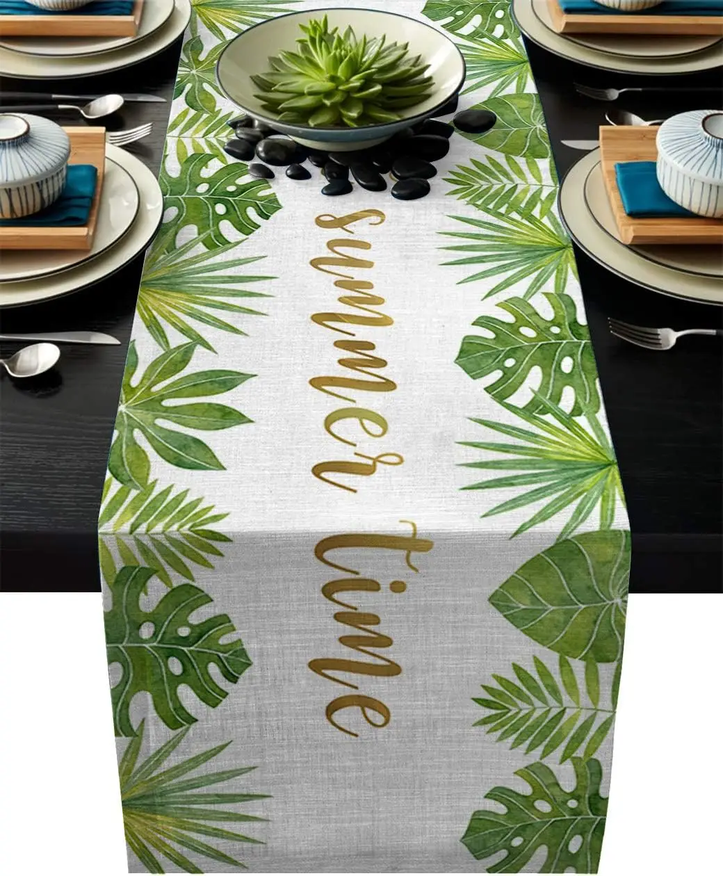 

Sweet Summer TIME Summer Turtle Leaf Palm Tree Linen Table Runners Dresser Scarf Table Decor Holiday Kitchen Wedding Party Decor