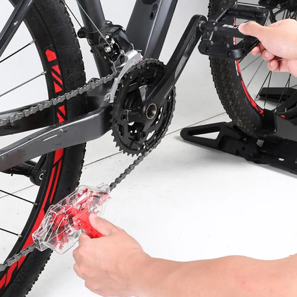 Bicycle Chain Cleaner Mountain Road Bike Chain Degreasing Transparent Visual Immersion Chain Washer Bicycle Cleaning Accessories