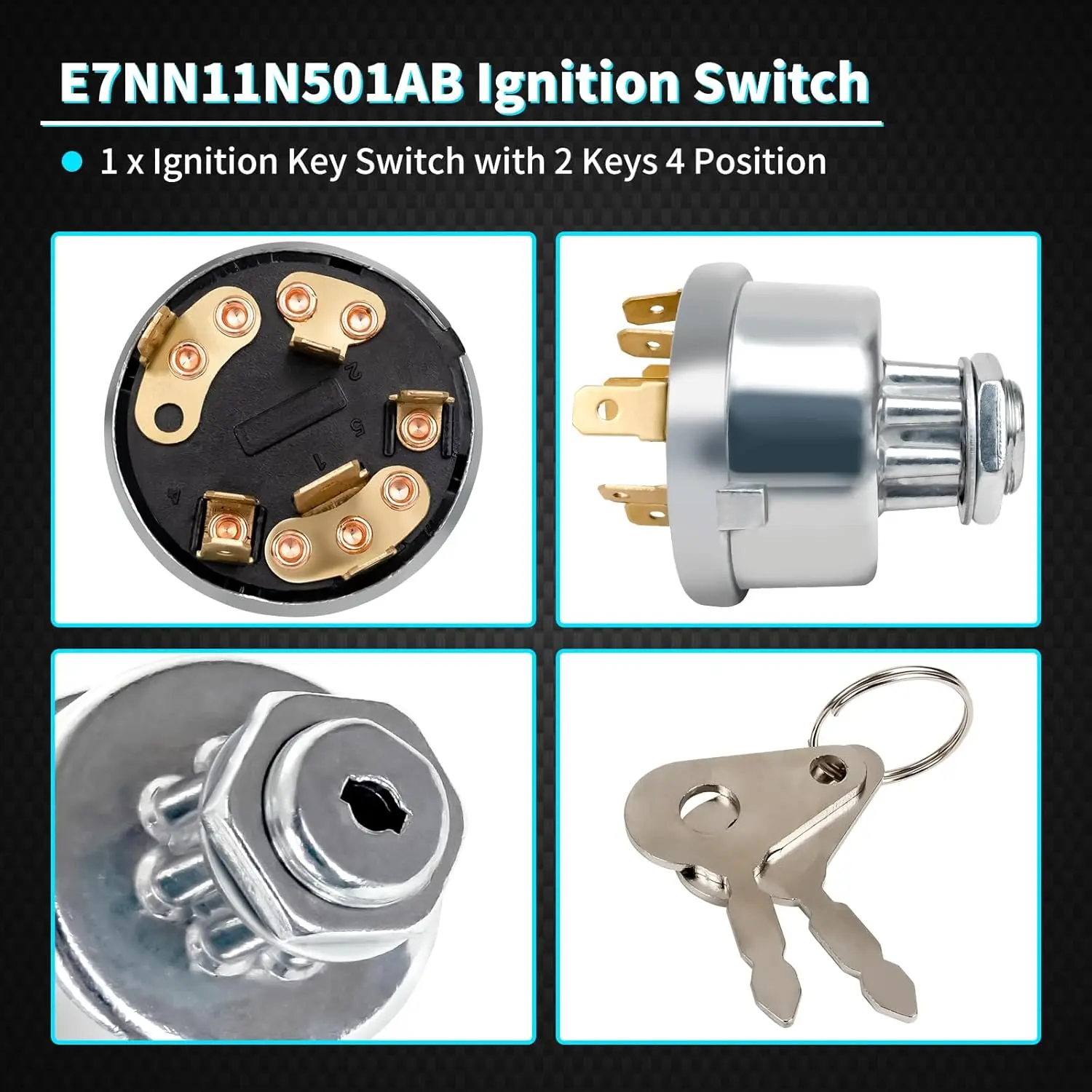 مفتاح إشعال التبديل E7NN11N501AB 65572 متوافق مع فورد 2000 3000 4000 5000 2600 3600 4600 6600 6700 7600 جرار