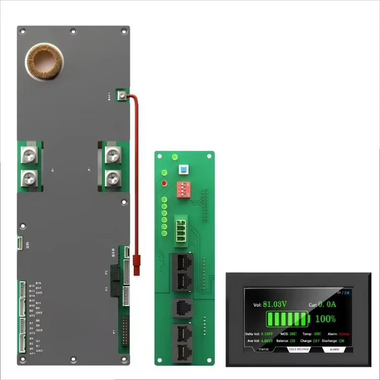 

HV LiFePO4 BMS PCBA — 16S 48V 200A, Active Balancing 2A, CAN/RS485, Готовый инвертор