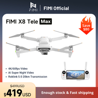 FIMI X8 Tele Max new drone Wide-Angle Tele Camera 30x Hybrid Zoom 20KM range 4K 60fps 3-axis Gimbal GPS AI Super Night Video