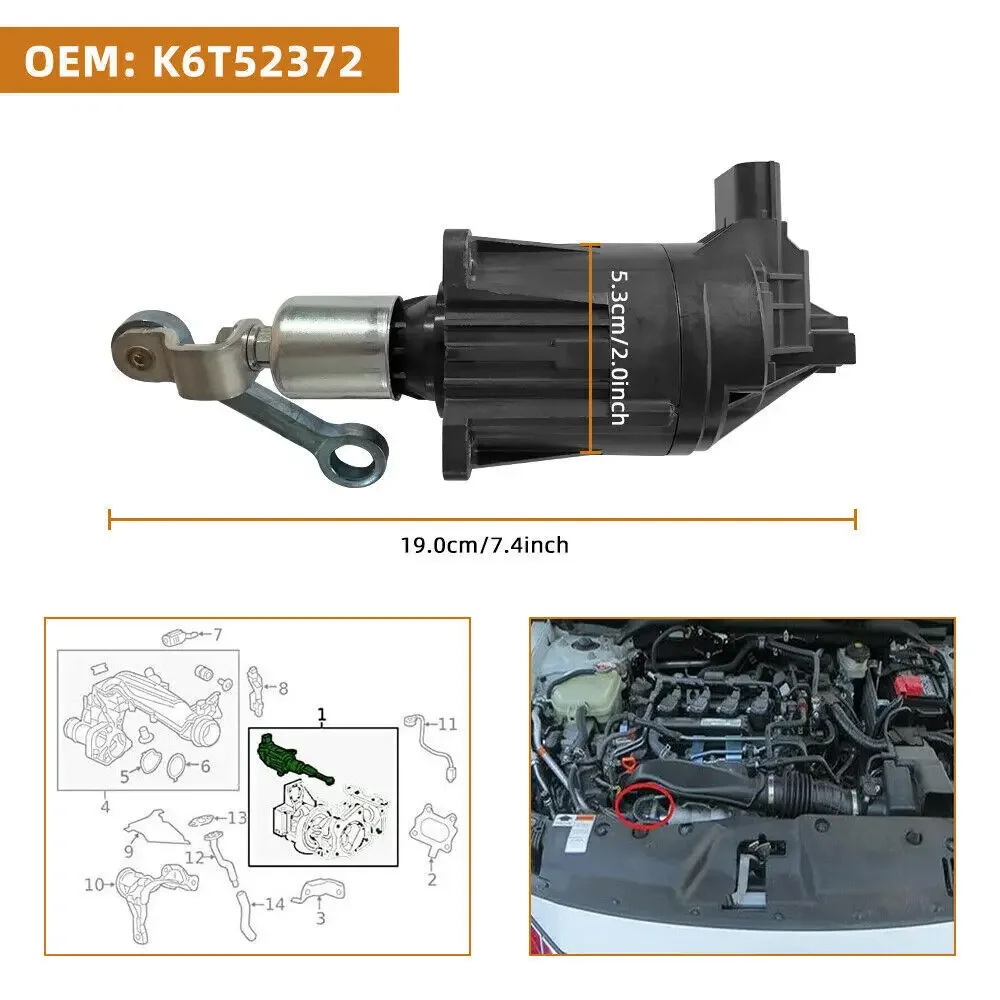 K6T52372 1Set Auto Turbo Magneetventiel Actuator voor 2016-2019 Honda Civic 1.5L 18900-6A0-003