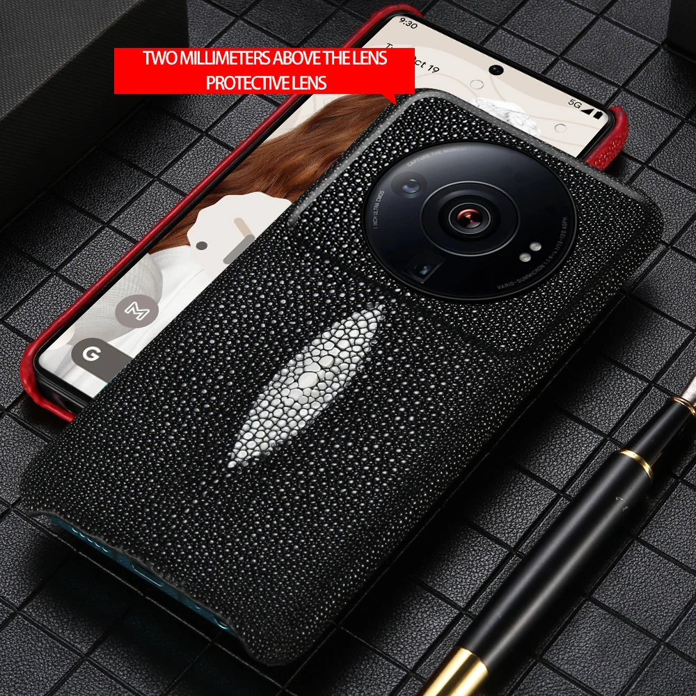 LANGSIDI Stingray Genuine Leather Case for Xiaomi Mi 12S Ultra 12X 11 12 Lite 11T Poco X4 Pro F4 GT Cover For Redmi Note 11 Pro