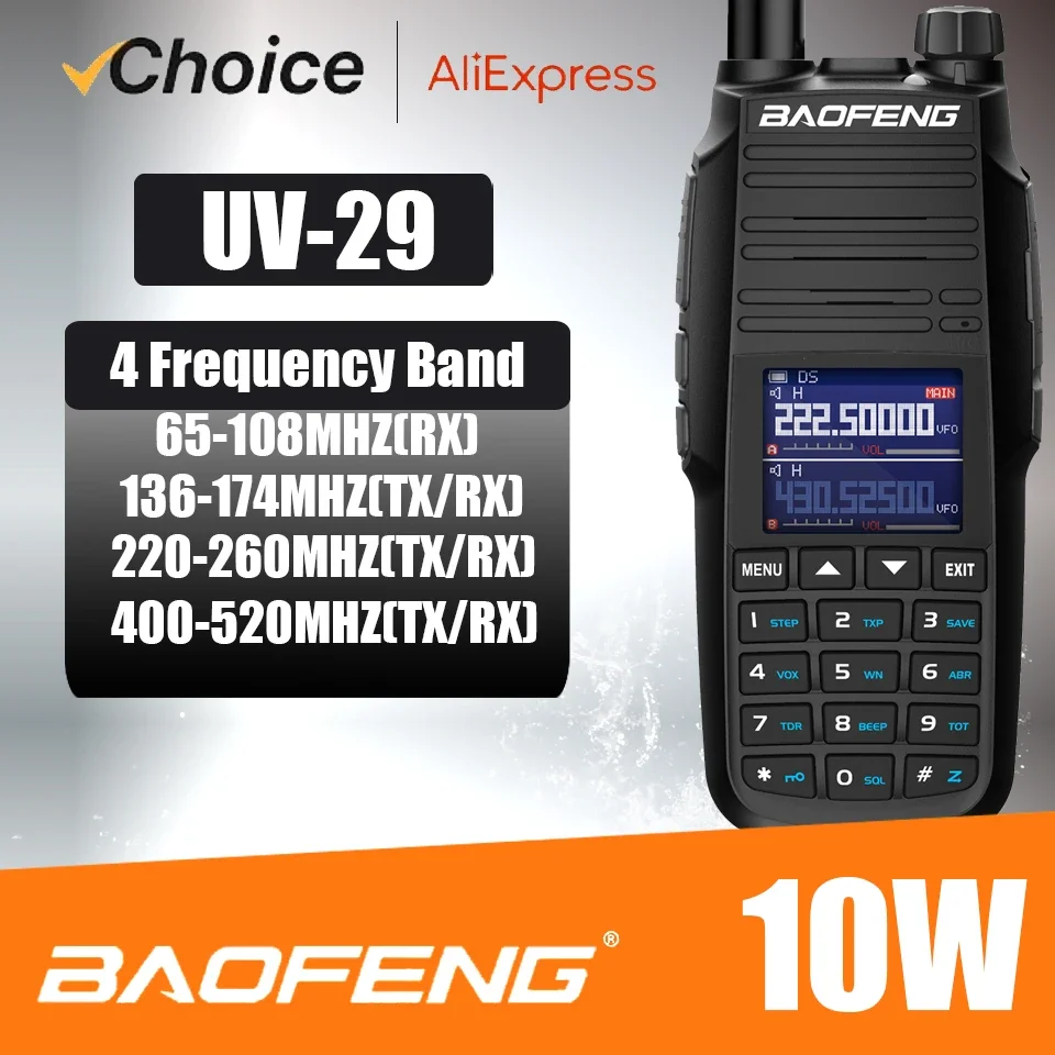 Baofeng toko resmi UV-29 Pro Max Walkie Talkie tipe-c pengisian tampilan Radio NOAA 999 saluran dua arah Radio jarak jauh DTMF