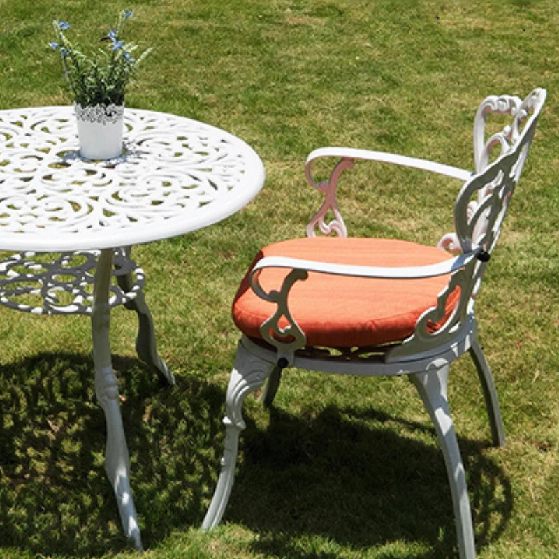 Outdoor Cast Aluminum Tables And Chairs  Porch Swing Garden Plastic Terrace Living Room Chairs Events Stool Farming Sets