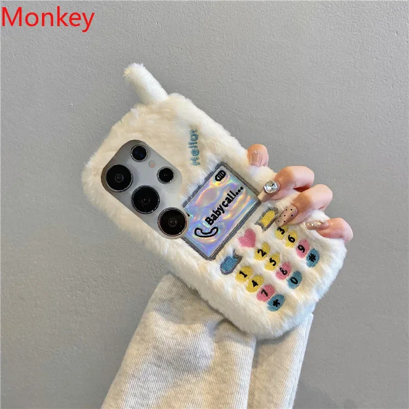 Plush Embroidered Colorful Telephone Cases For Motorola G10 G20 G30 G13 G53 G60 G14 G54 G22 G32 G9 Edge 50 40 E40 E13 Soft Cover