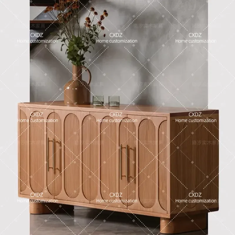 Modern Simple Solid Wood Dining Side Cabinet Living Room Wall Storage Unit Locker