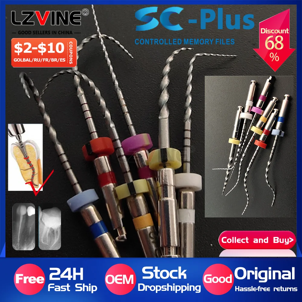 

Dental Endo Rotary Files 6Pcs/Box SOCO PLUS Flexible NiTi Root Canal Files Dentist Tools Endodontic Material Engine COXO File