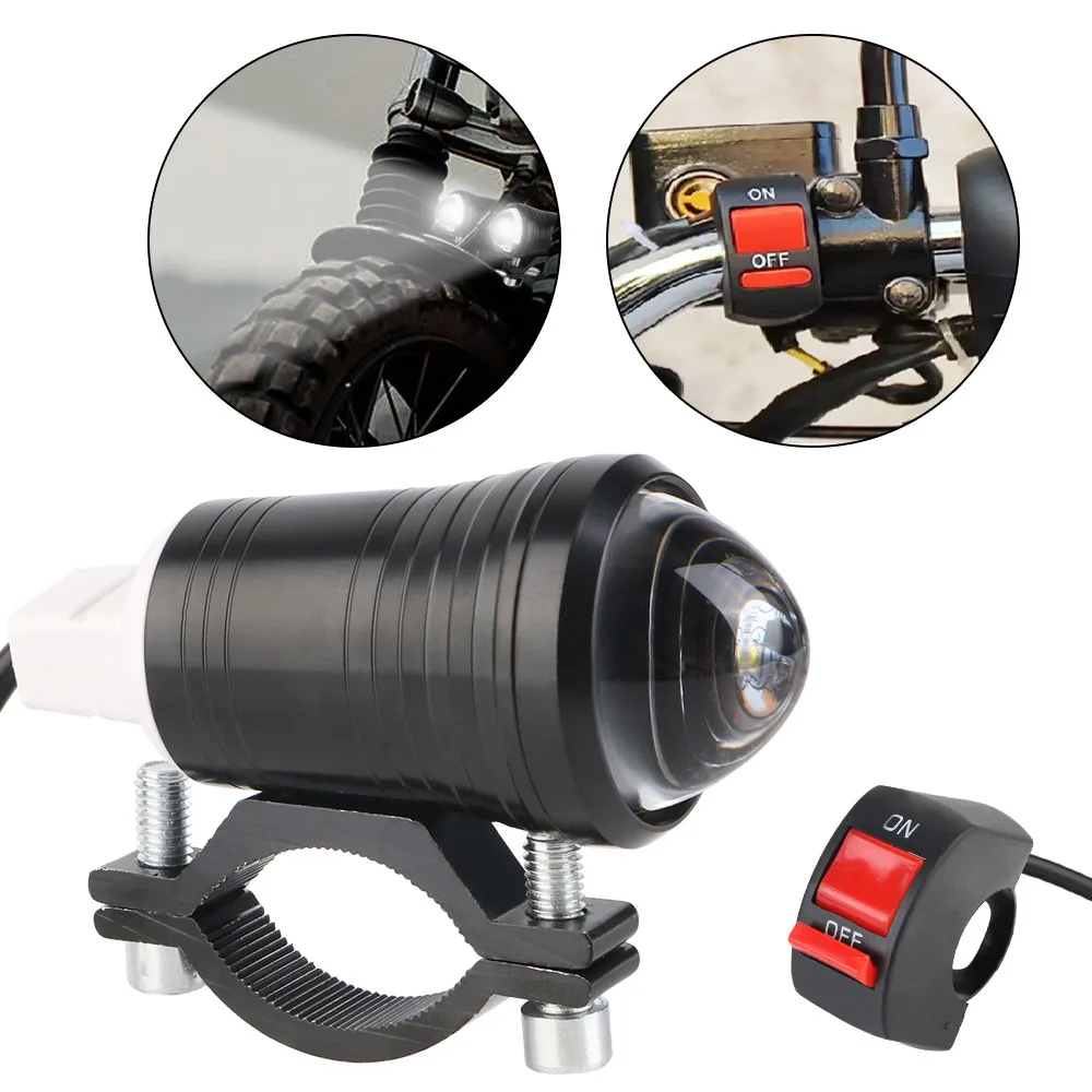 Luces de circulación diurna faro de motocicleta foco fuerte foco delantero luz intermitente estroboscópica luces antiniebla LED