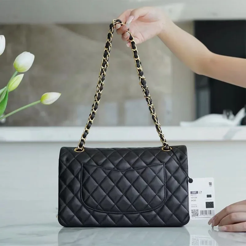 حقيبة عطر صغيرة الكافيار الذهب الأسود سلسلة جلدية الليتشي نمط الماس شبكة فاخرة المرأة حقيبة كتف كروسبودي #3