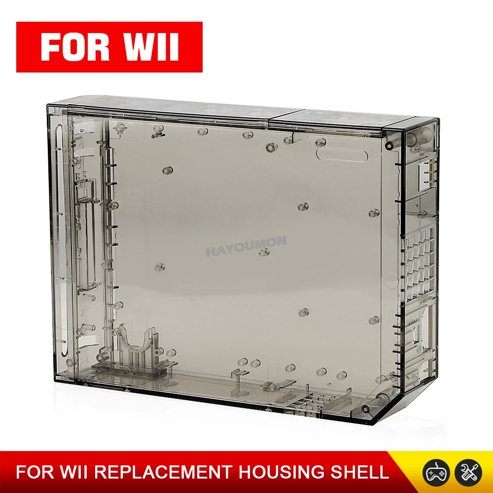 NEW Full Set For Wii Full Case Cover Housing Shell With Buttons Transparent Black Color Housing Shell Case For Wii Gaming Consol