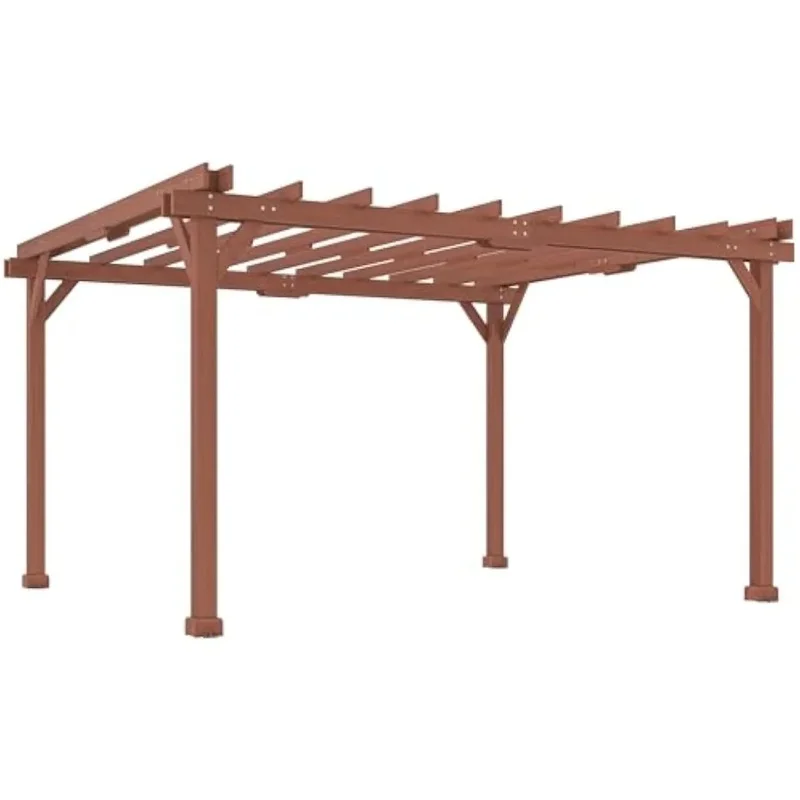 

Outdoor Wood Pergola Gazebo, 11' x 12.5' Patio Structure for Climbing Plant Support, Stable Design for Garden and Deck Use